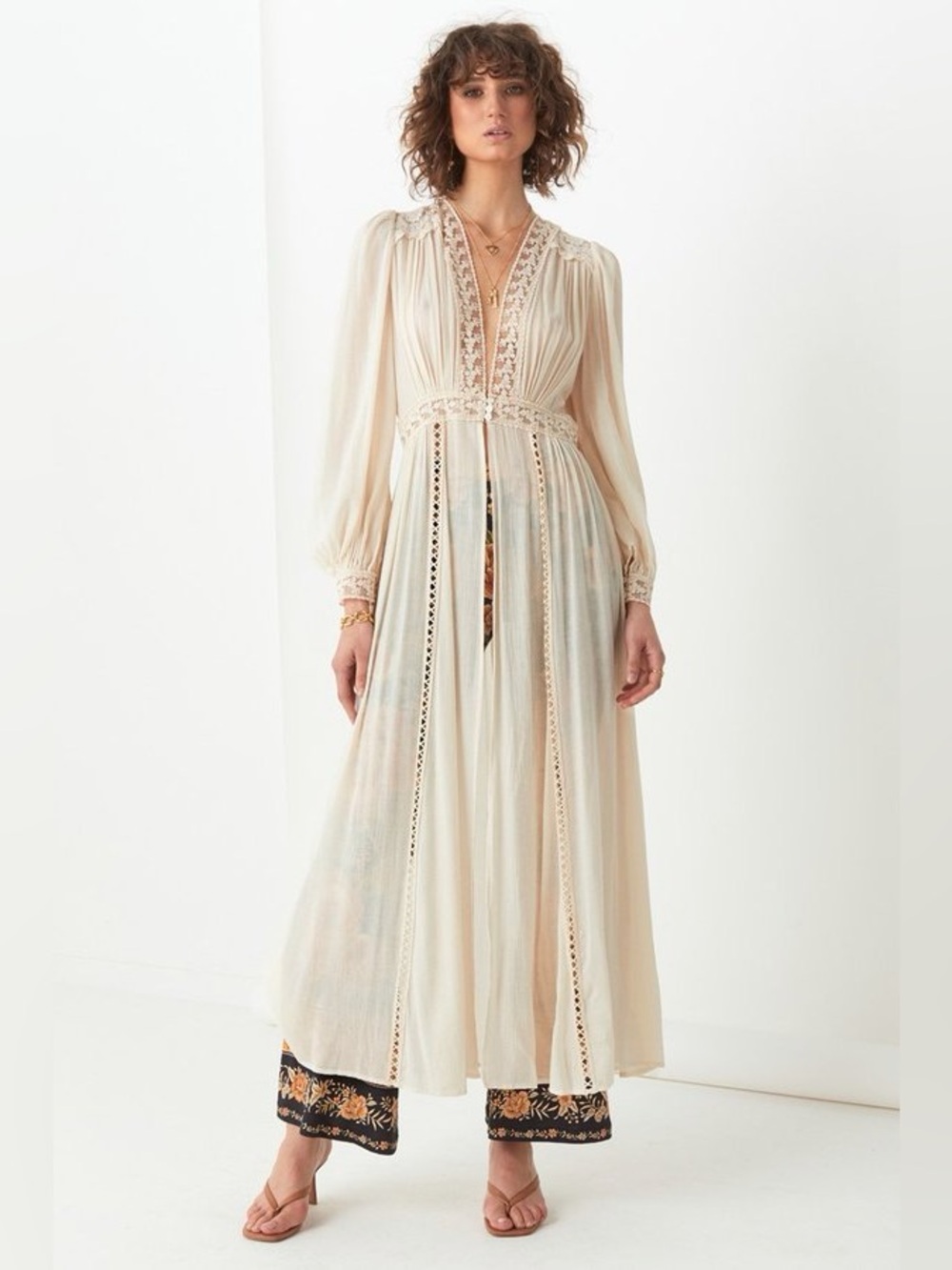 SPELL Le Gauze Lace Duster - S - Picture 5 of 13